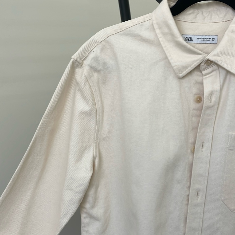 Zara Cream Shirt Jacket